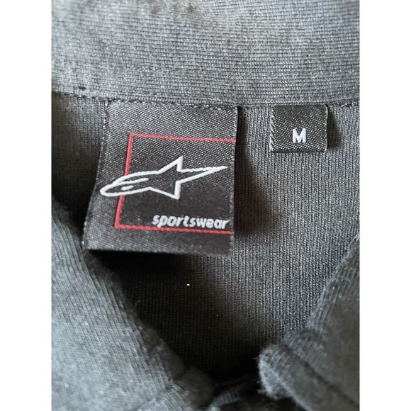 Alpinestars Sportswear RPM Short Sleeve Polo Shirt Black Moto Logo Medium JBHS - Picture 8 of 11